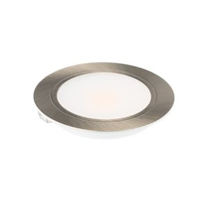 Rondelle série 100, 3.5 watts, 24 volts, finition nickel satiné