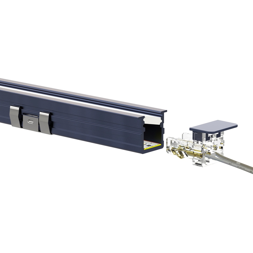 Moulure en aluminium avec diffuseur givré, 2.2 watts par pieds, modèle étroit encastrable