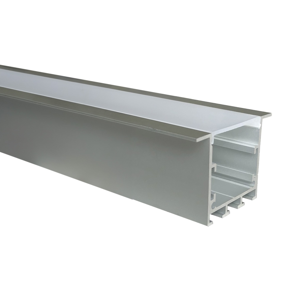 Moulure en aluminium avec diffuseur givré, modèle large encastrable