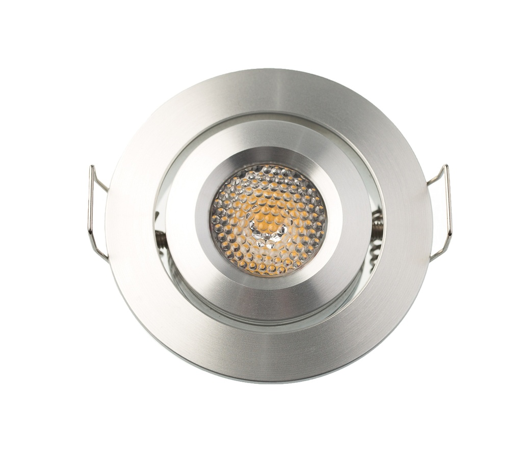 Encastré dirigeable DEL, finition aluminium, 3 watts, 60 degrés