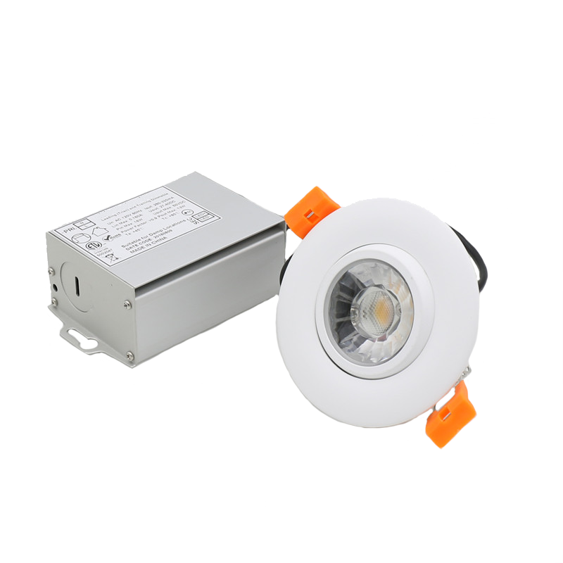 Encastré dirigeable DEL, finition blanche, 8 watts, 45 degrés