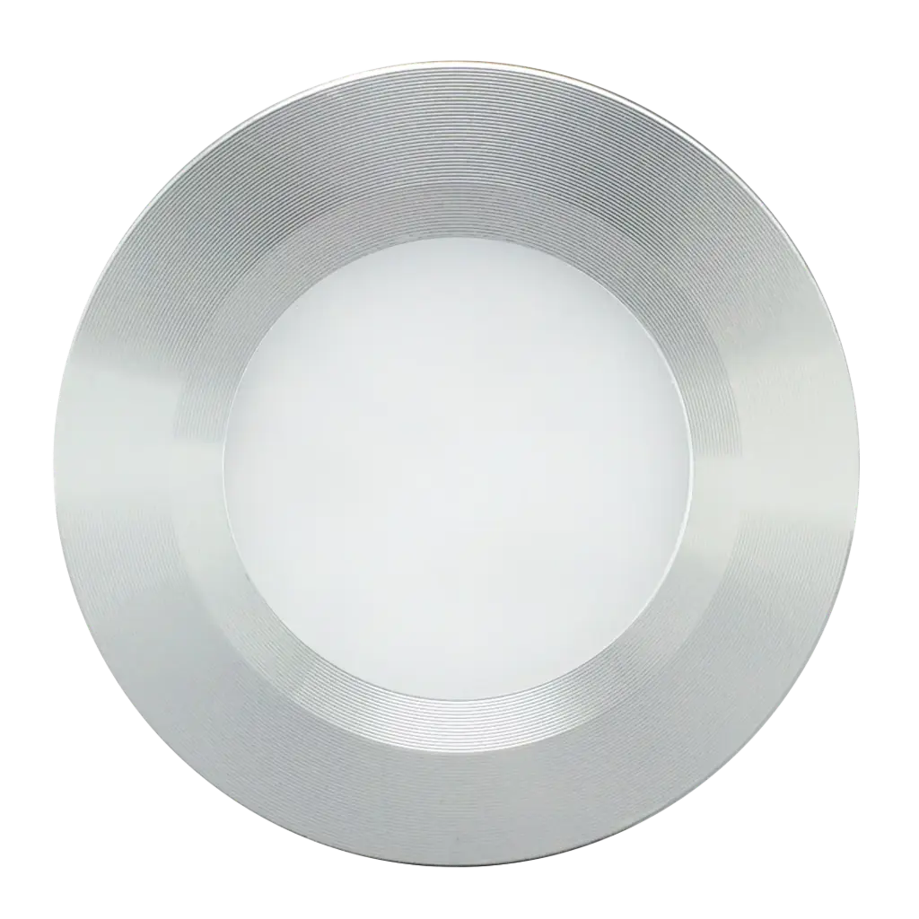 Rondelle série 300, 3 watts, 24 volts, finition aluminium
