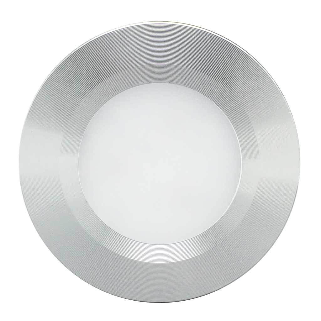 Rondelle série 300, 3 watts, 12 volts, finition aluminium