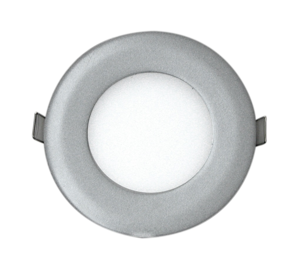 Encastré DEL mince, finition aluminium, 9 watts, 120 degrés, 12 volts