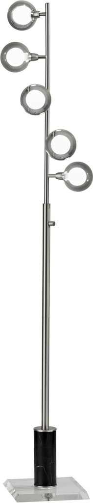 Lampe de plancher, finition acier brossé, 5 X G9