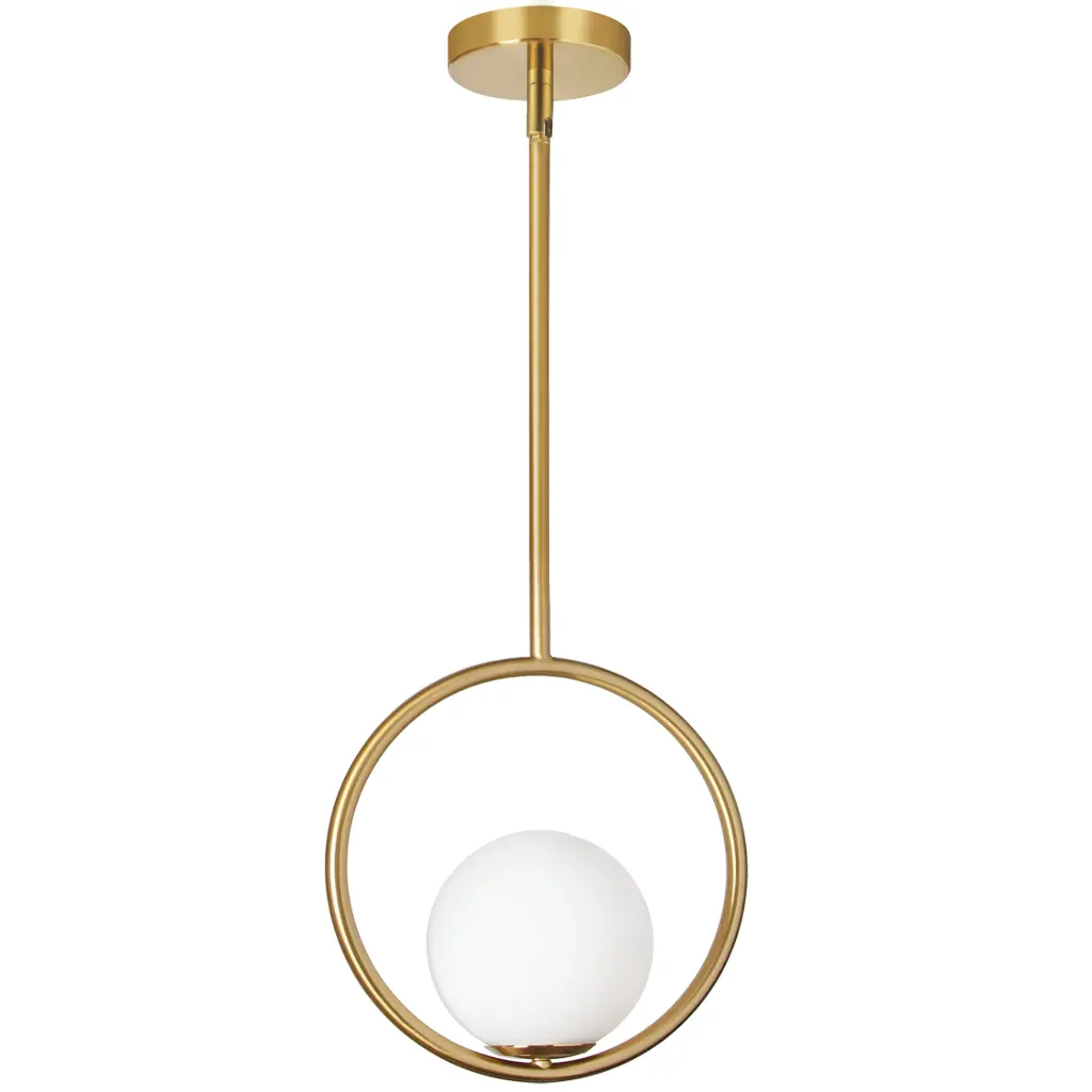 Luminaire suspendu, finition laiton vieilli, 1 X G9
