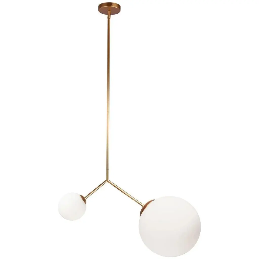 Luminaire suspendu, finition or, 2 X E26