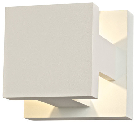 Luminaire mural DEL, finition argent, carré, 12.5 watts