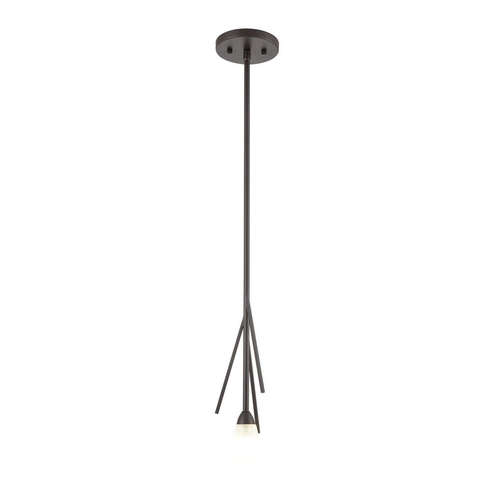 Luminaire suspendu, finition bronze brossé huilé avec verre givré, 1 X G9