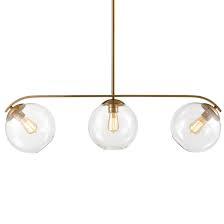 Luminaire suspendu, finition laiton satiné, 3 X A19