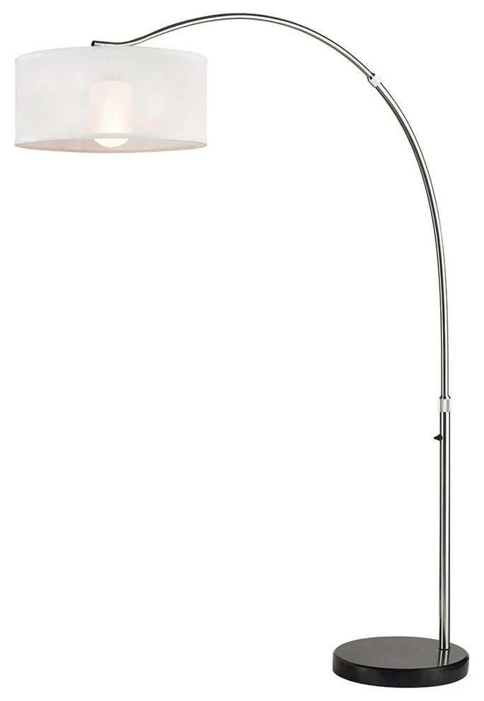 Lampe de plancher, finition stainless et marbre noir, 1 X A19