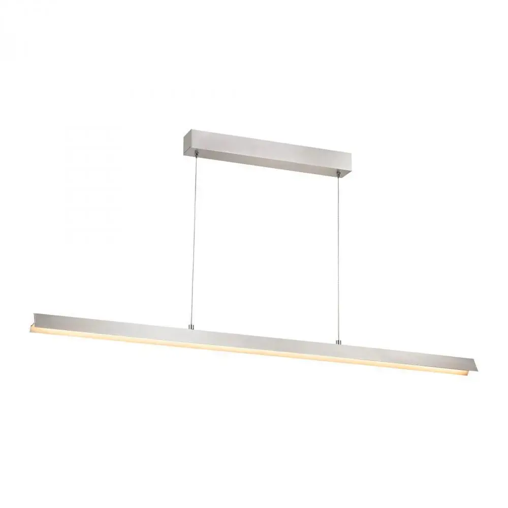 Luminaire suspendu, finition aluminium avec diffuseur en verre clair et DEL intégré, 30 watts, 3000K