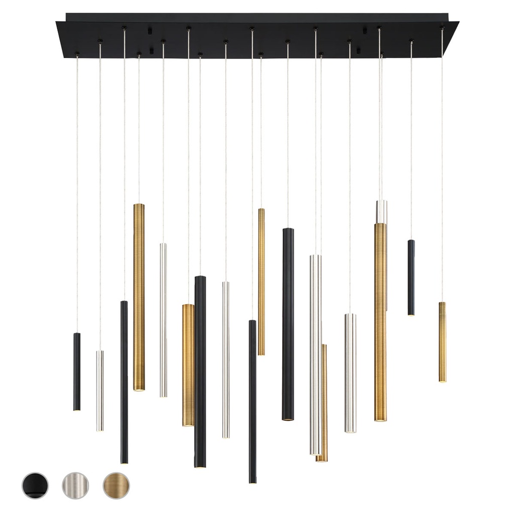 Luminaire suspendu DEL, 18 watts, 3000K, finition multicolore