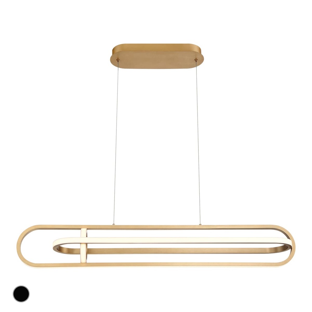 Luminaire suspendu DEL, finition or satiné, 58 watts, 3000K