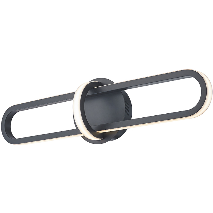 Luminaire mural DEL, 21 watts, 3000K, finition noire mate