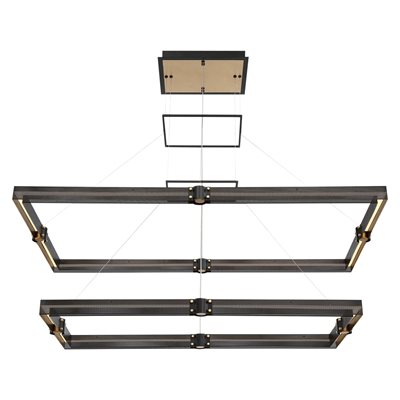 Luminaire suspendu DEL, finition noir mat et or, 134 watts, 3000K
