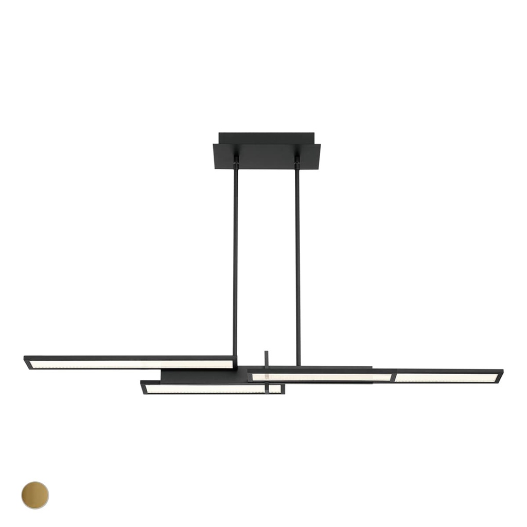 Luminaire suspendu DEL, finition noire mat, 69 watts, 3000K