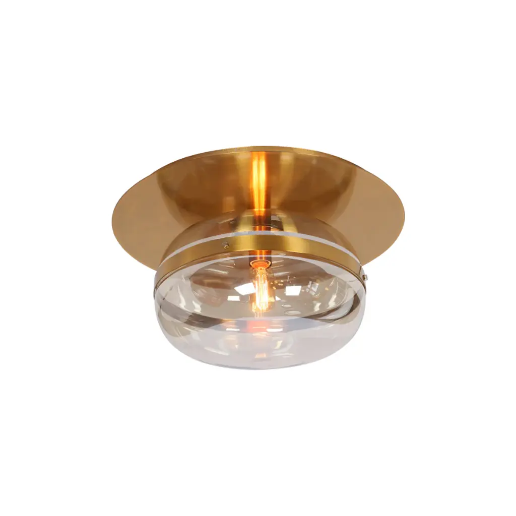 Plafonnier, finition laiton ancien, 1 X E26 Edison