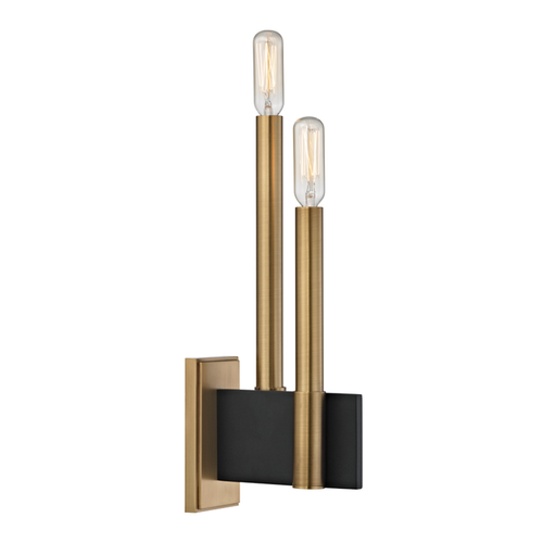 Luminaire mural, finition dorée, 2 X B10