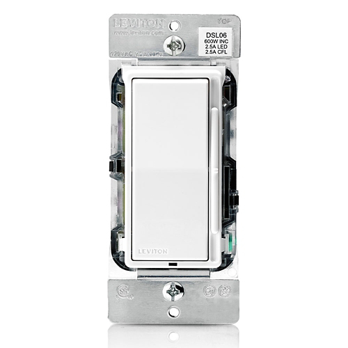 Gradateur, DEL, LFC et incandescent, 3 voies, finition blanche, 300 watts