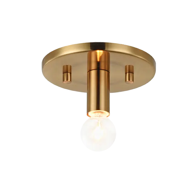 Plafonnier, finition laiton doré âgé, 1 X E12
