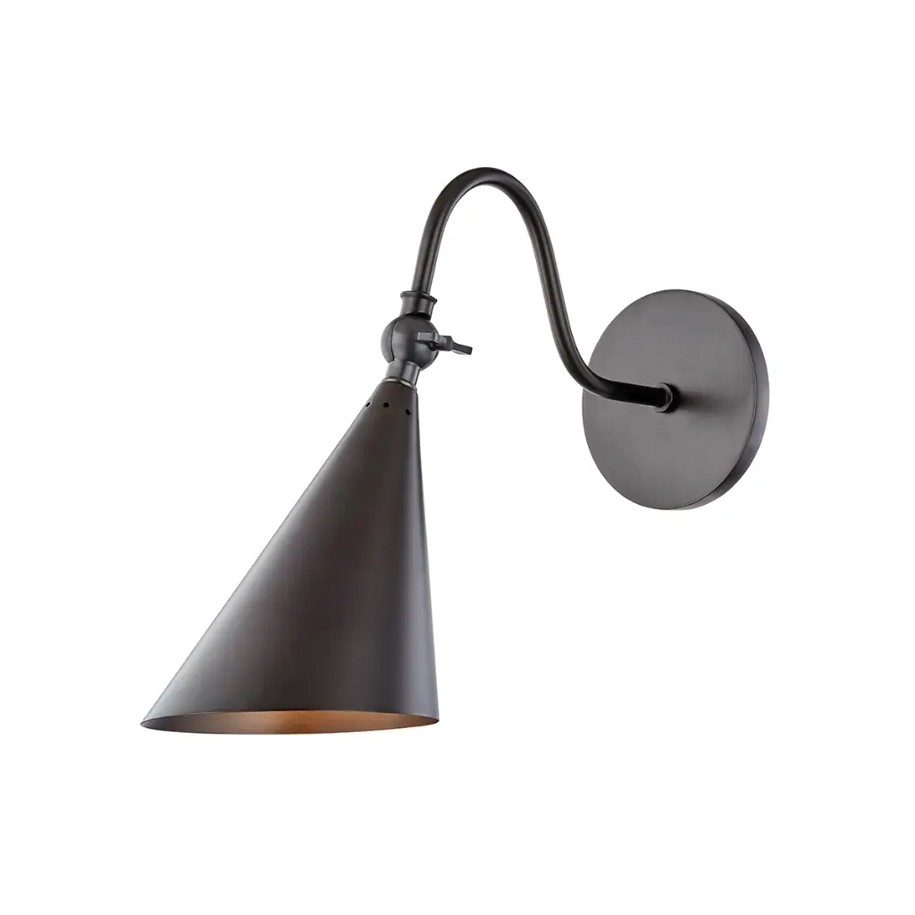 Luminaire mural, finition bronze vieilli, 1 X T6