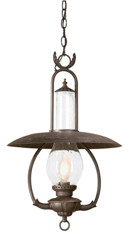 Luminaire suspendu extérieur, finition bronze vieilli