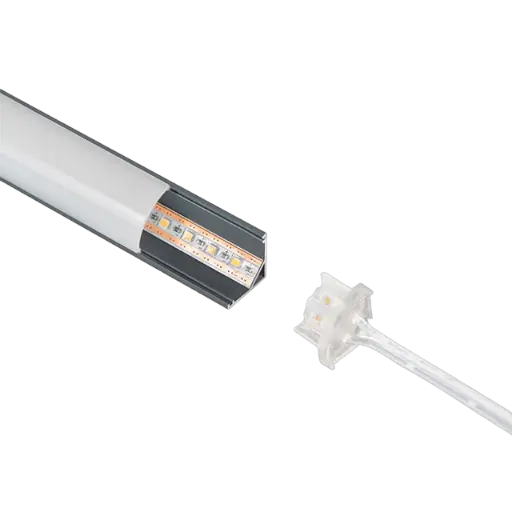 [FLEX-MOUL-1313-24V-SG] Moulure en aluminium, modèle à angle, 24 volts, sans soudure, finition gris foncé