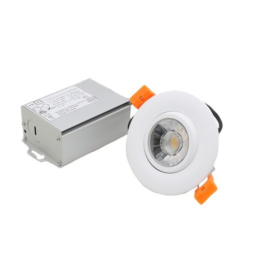 Encastré dirigeable DEL, finition blanche, 8 watts, 45 degrés