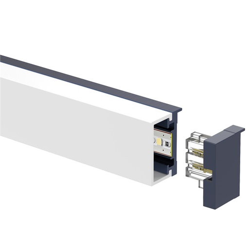 [FLEX-MOUL-1913-24V] Moulure en aluminium avec diffuseur givré, 2.2 watts par pieds, modèle pour tablette