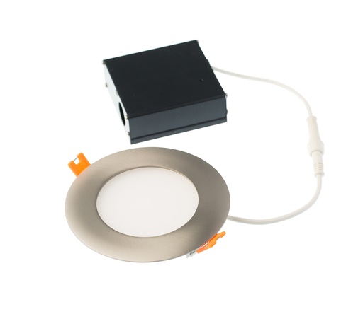 Encastré DEL mince, finition étain satiné, 9 watts, 120 degrés, 120 volts