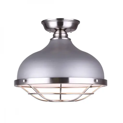 [IFM447B12BNY] Semi-plafonnier, finition nickel brossé, 1 X A19