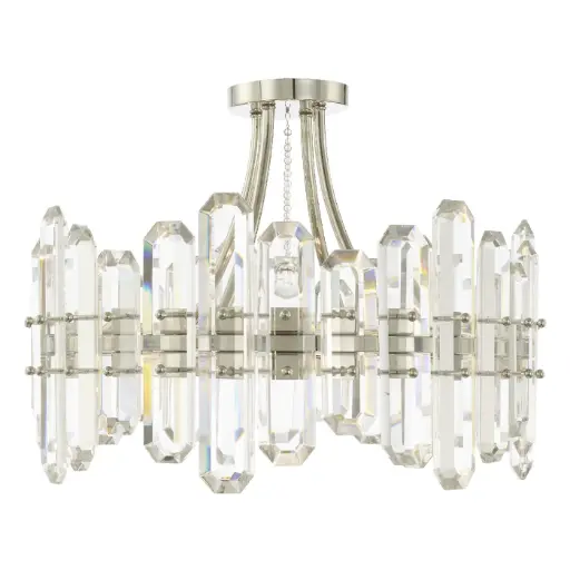 [8884-PN] Luminaire suspendu, finition nickel poli, 4 X A19