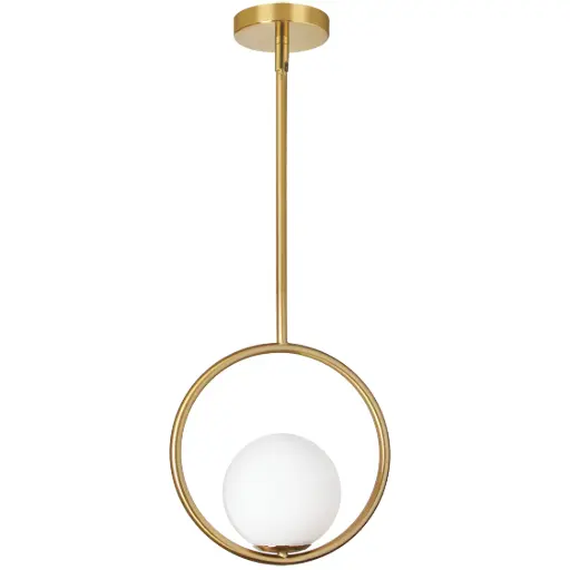 [ADR-101P-AGB] Luminaire suspendu, finition laiton vieilli, 1 X G9