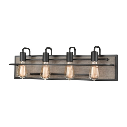 [45486/4] Luminaire mural, finition noir mat et tremble, 4 X A19