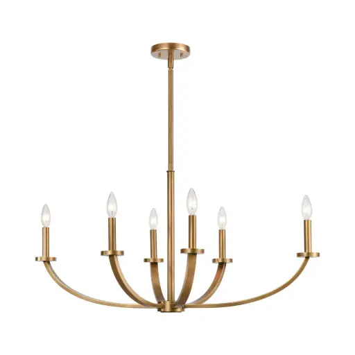 [89048/6] Luminaire suspendu, finition laiton naturel, 6 X Torpedo