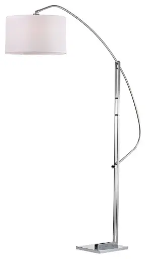 [D2471] Lampe sur pied, finition nickel poli, 1 X A19