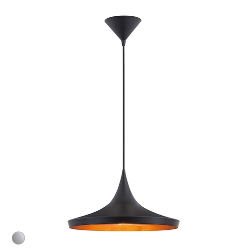 [20439-019] Luminaire suspendu, finition noire et doré, 1x A19