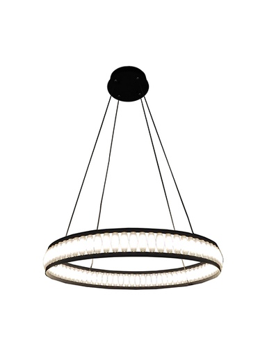 [37091-019] Luminaire suspendu DEL, finition noire et blanche, 60 watts, 3000K