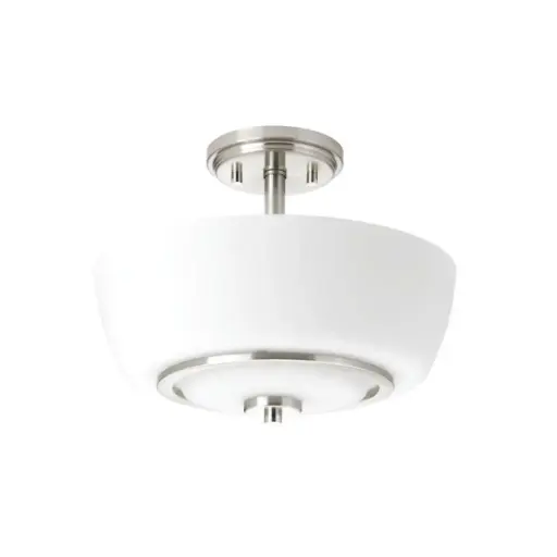 [P3669-09] Plafonnier, finition nickel, 2 X A19