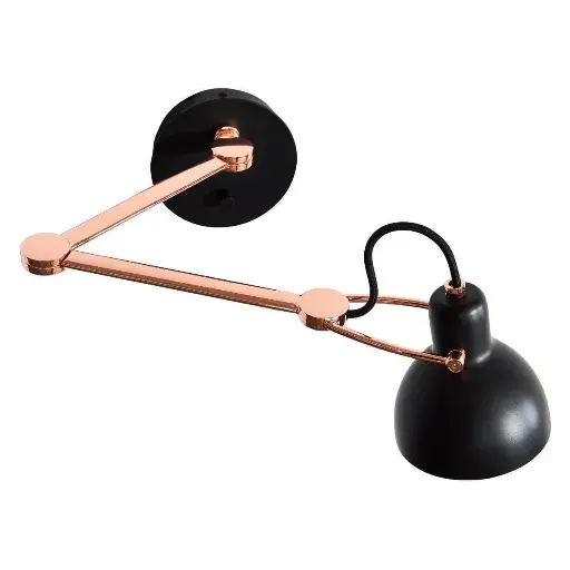 [SQ-793MWA-BK] Luminaire mural, finition cuivre et noir mat